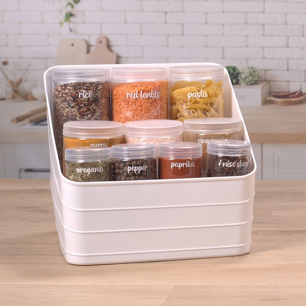 Flexible Plastic Closet Bin, White, 4 pack