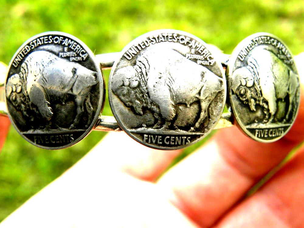 Authentic Buffalo Indian Nickel coins adjustable bracelet nice gift