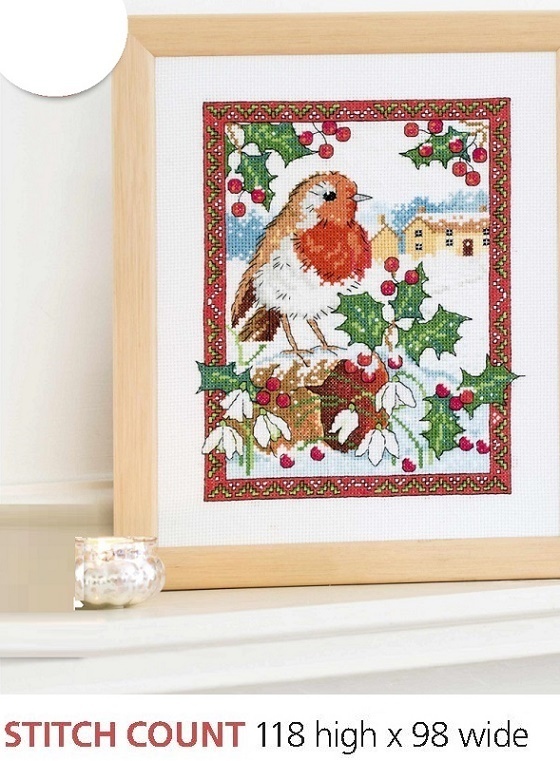 WINTER ROBIN   CROSS STITCH PATTERN ONLY   EQ - RYS