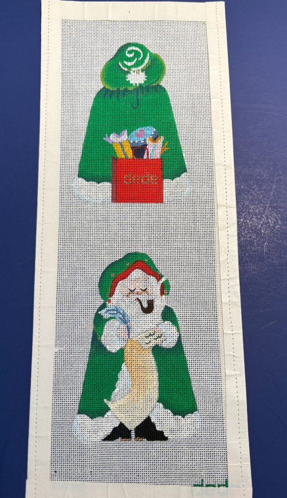 RARE - Miniature Handpainted Two-Sided Santa by dede