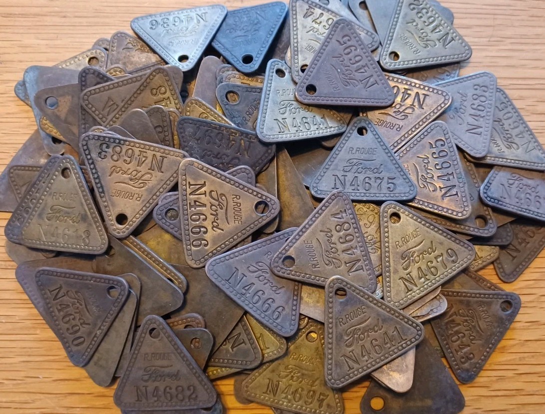 Vintage Ford Motor Company Rouge Plant Tool Check Tag - 150 available