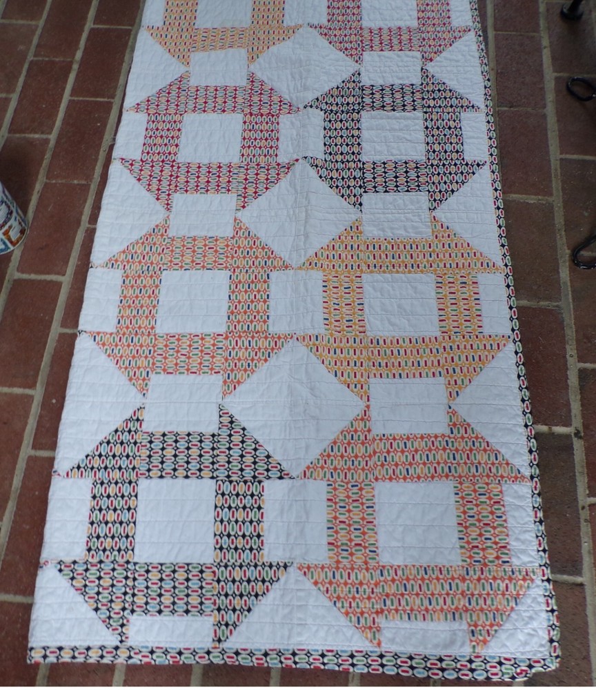 Handmade Small Multicolor Geometric Quilt