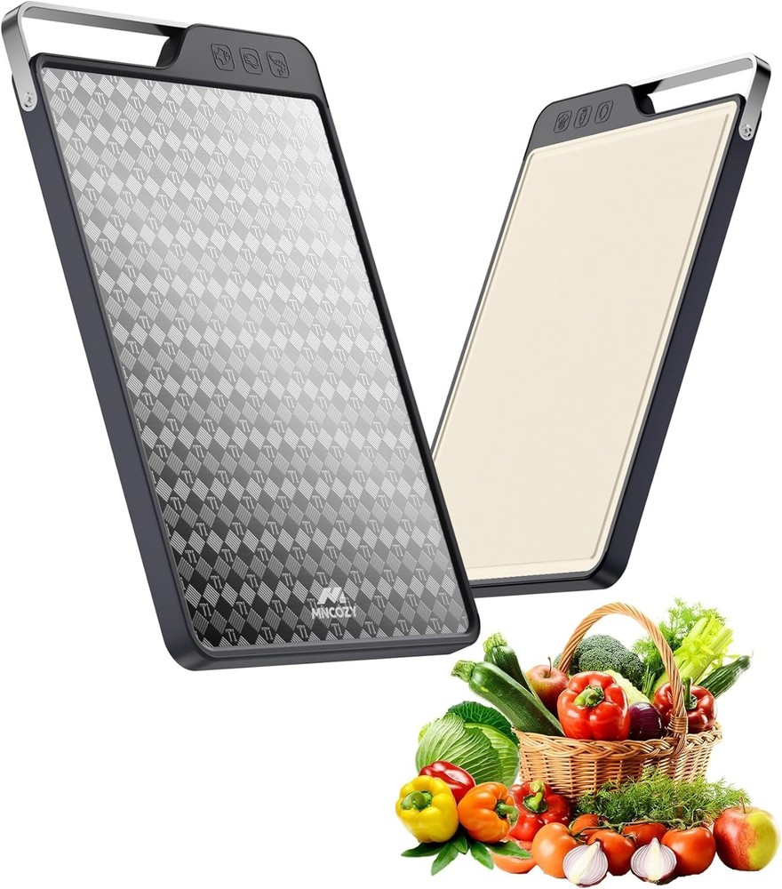 Titanium Cutting Board Kitchen Double-Sided Pure Titanium(Checkered Design &