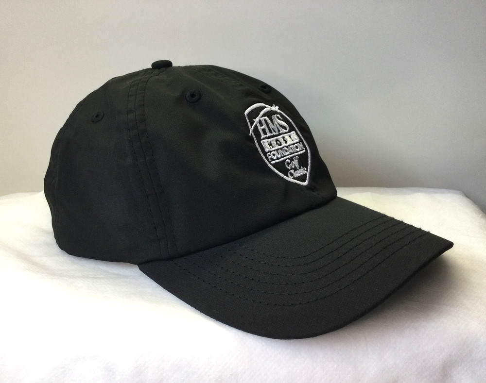 Golf Classic Strapback Hat HMS Host Foundation Solid Black Shield Logo NWT