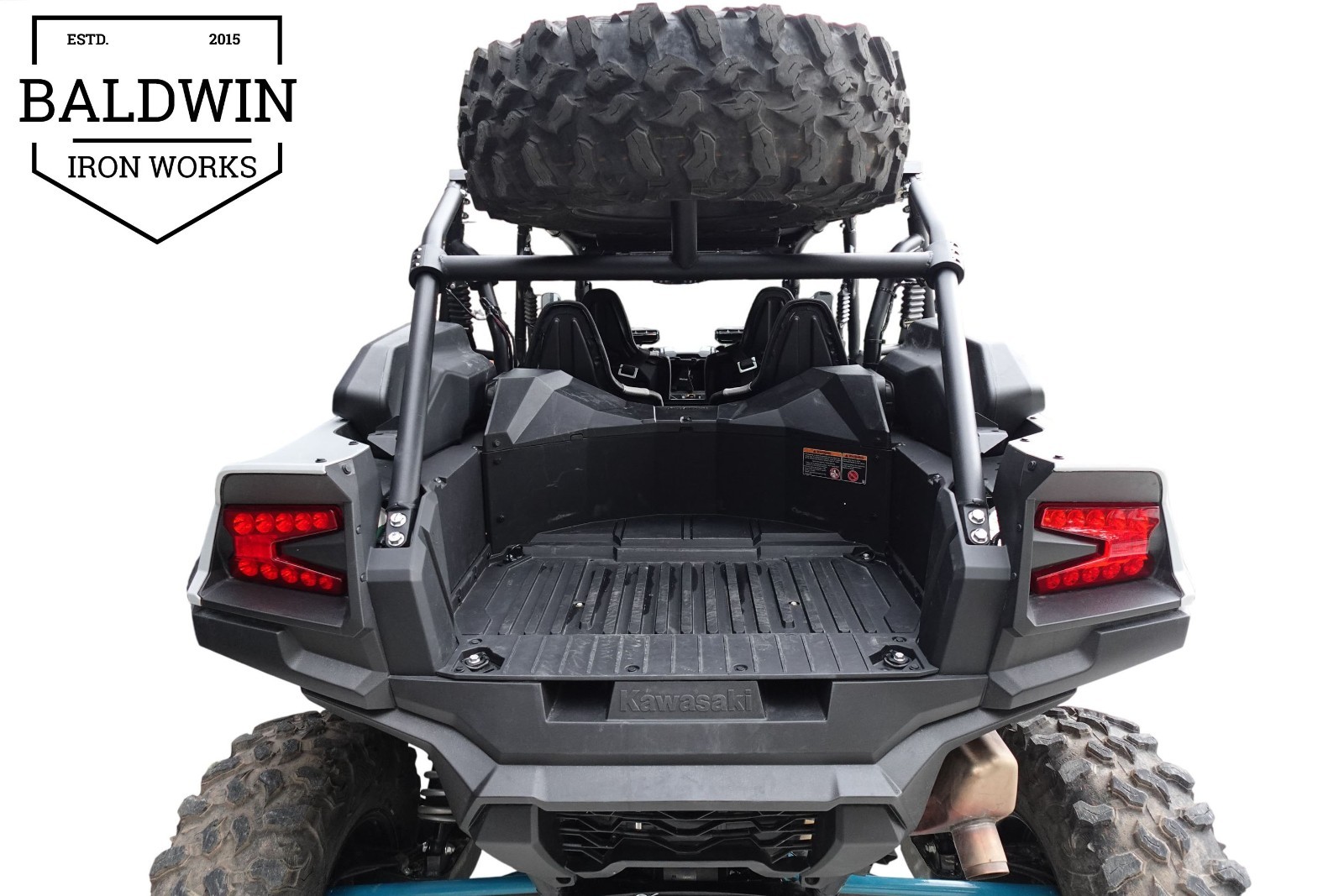 Baldwin Iron Works Spare Tire Carrier Fit:  Kawasaki Teryx KRX 4 1000- Made USA