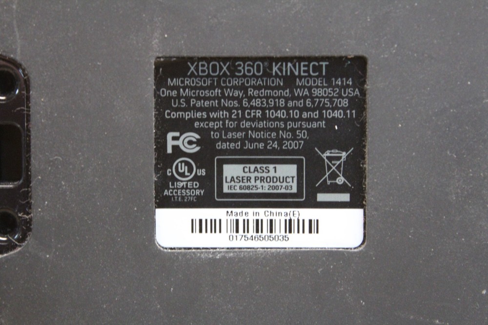 Microsoft 1414 Xbox 360 Kinect Sensor Bar Only - Black UNTESTED AS IS