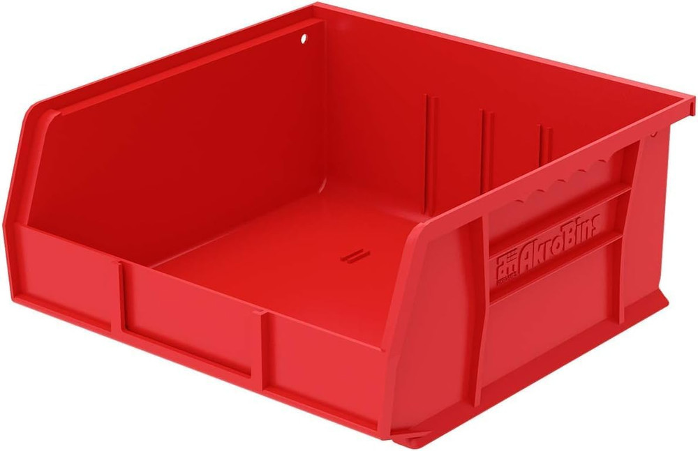 Stackable Red Storage Bins - 6-Pack for Garage & Pantry Organization