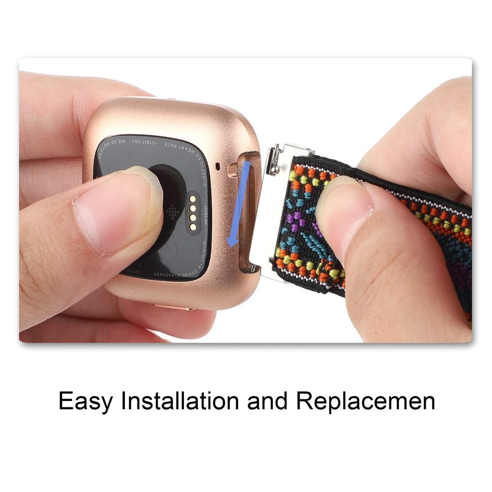 Adjustable Elastic Watch Band Compatible with Fitbit Versa/Versa 2/... Fast Ship