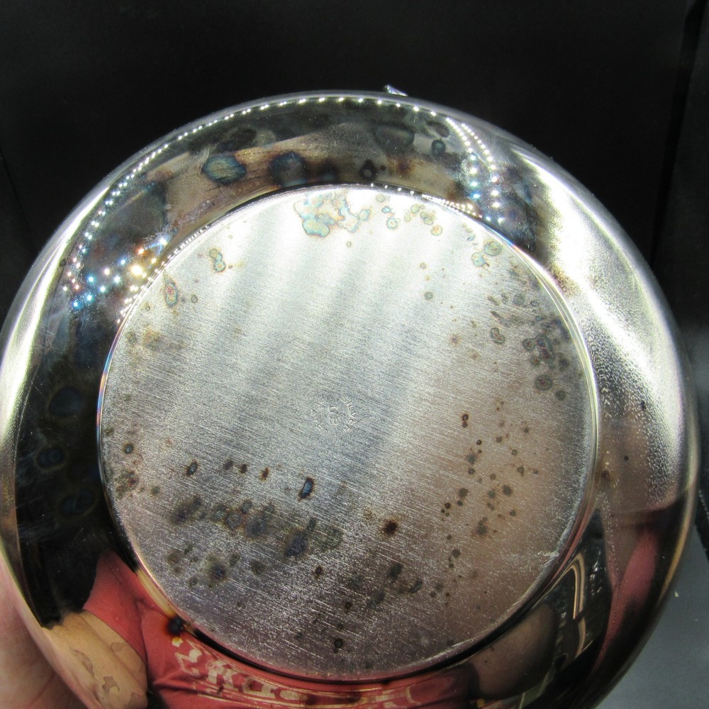 Silver Plated Dinner Serving Bowl With Glass Anchor Hocking Fire King Insert