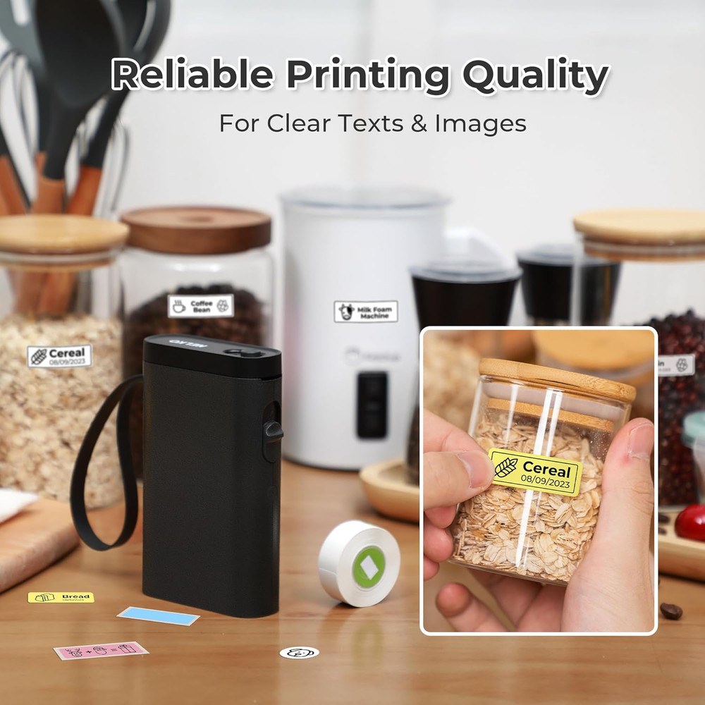 Label Maker Machine with Tape, P21 Bluetooth Label Printer with 3 Tapes & Case,
