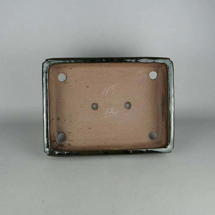 Used Tokoname Bonsai Pot - Shuho Maker - Medium Size Rectangular Pot - 34.5cm