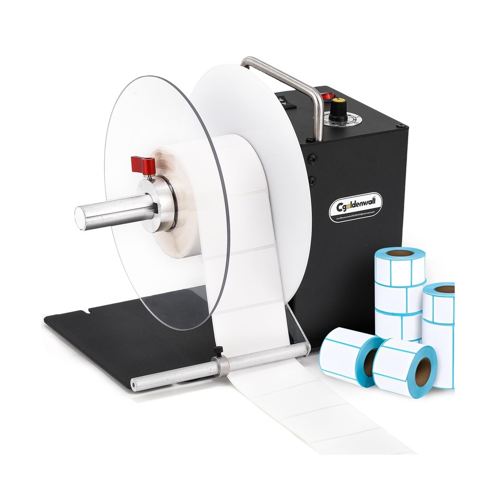 CGOLDENWALL Automatic Label Rewinder Machine, Bidirectional Rewinding, Corefr...
