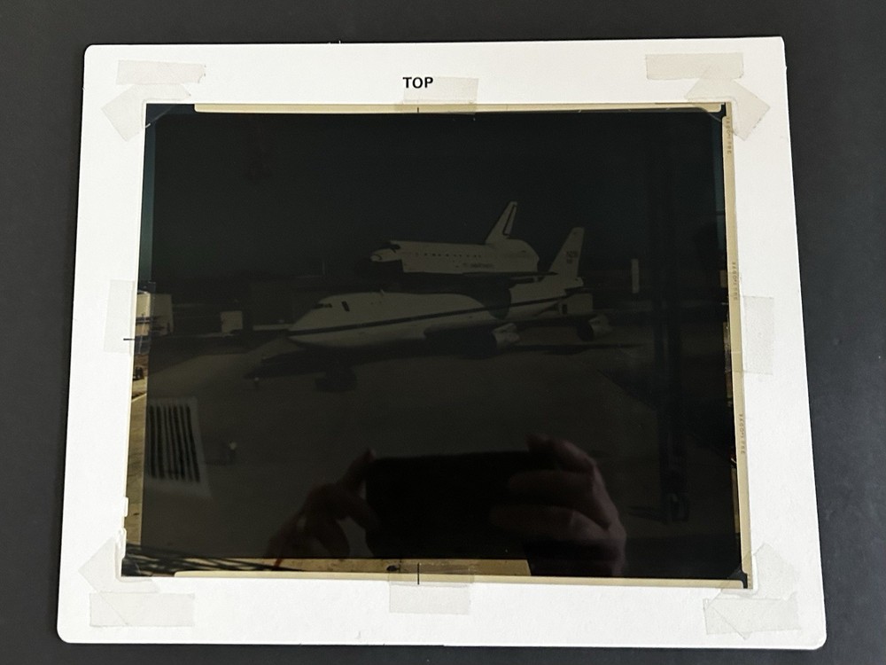 1983 NASA KSC Space Shuttle Discovery Aboard 747 Presentation Transparency