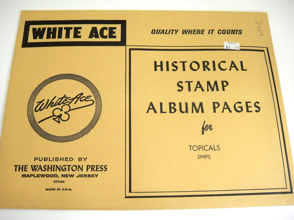 White Ace 12 Blank Topical Border Pages Ships on Stamps Topicals NOS