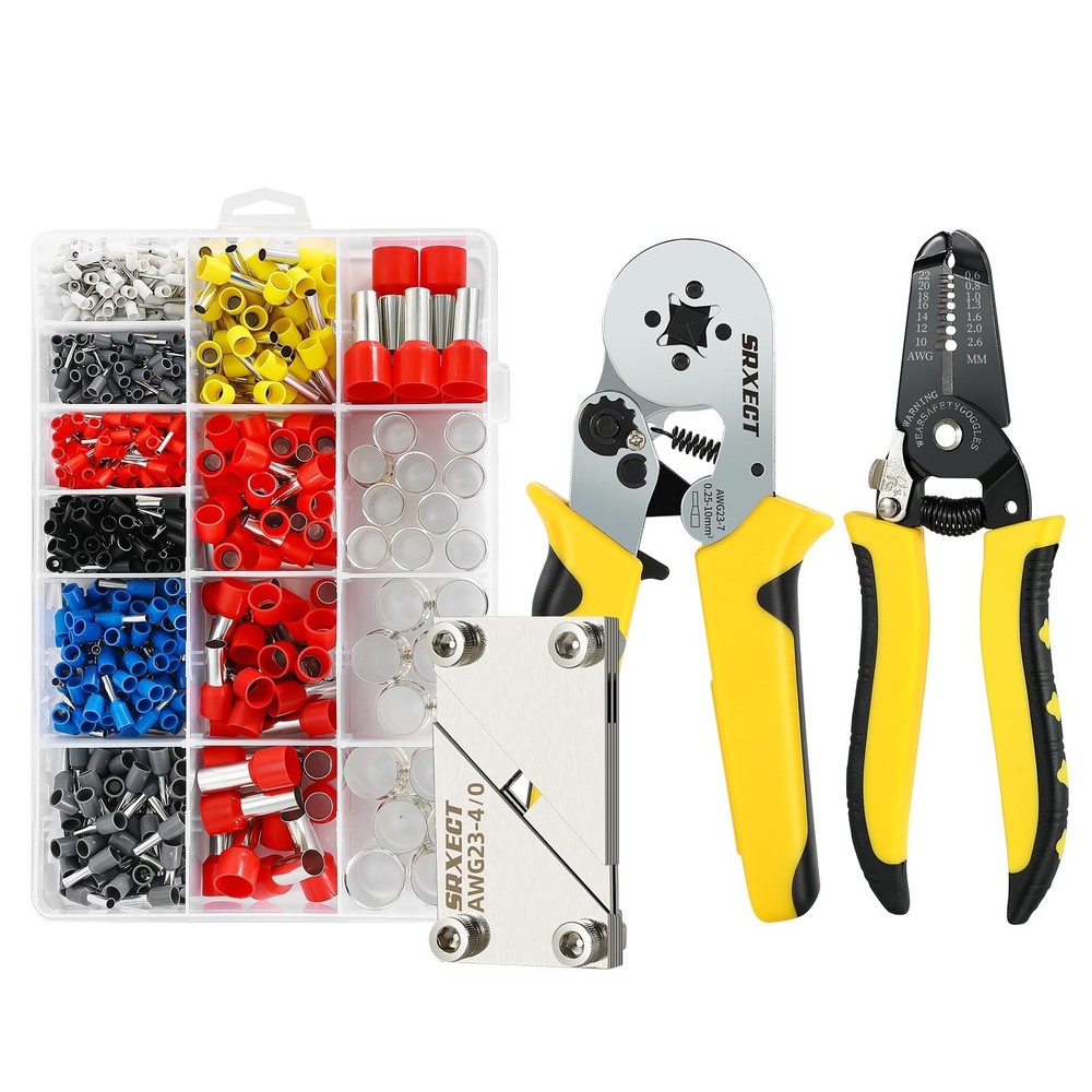 Ferrule Crimping Tool Kit，Wire Ferrule Crimper Plier（AWG23-7,Wire