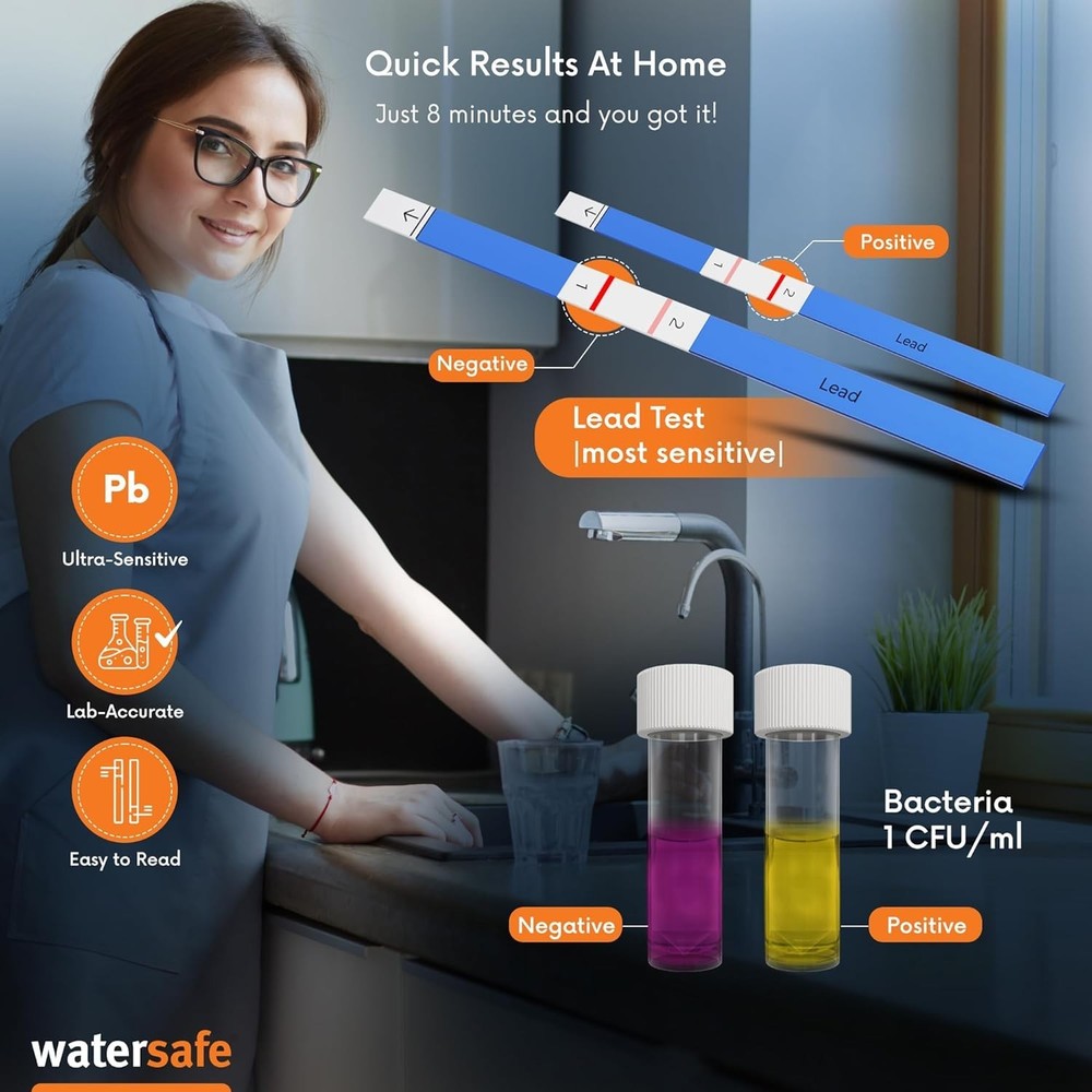 Water Testing Kit for Well & Tap Water, Lead & Bacteria