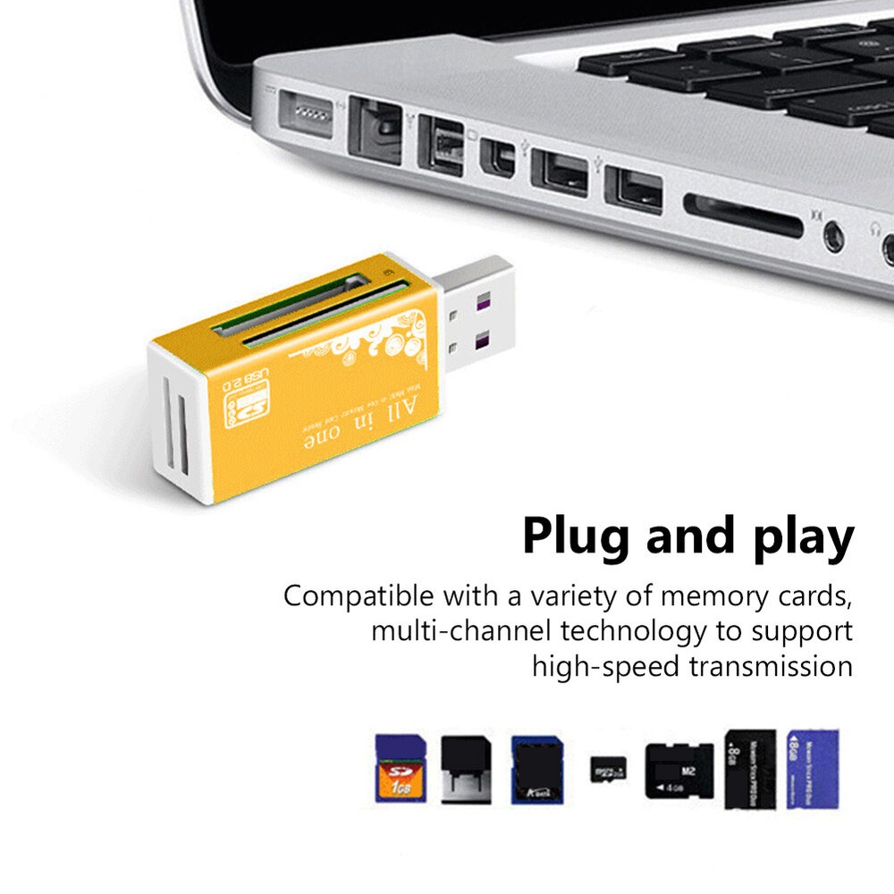 USB SD Memory Card Reader 4 In 1 Adapter SDHC MMC Micro SD T-Flash M2 MS Duo 29