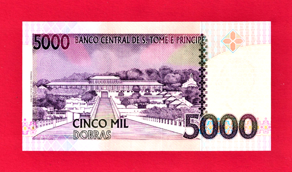 St Thomas & Prince São Tomé & Príncipe 5,000 Dobras 2013 UNC Note (P-65d) Diff #