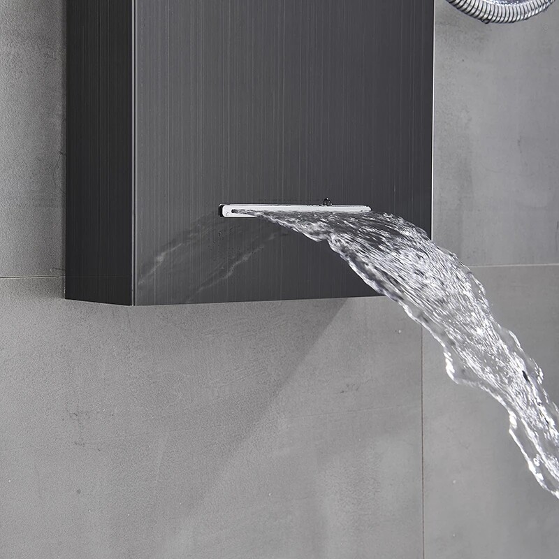 Stainless Steel Shower Panel Tower LED Rainfall Combo System Massage Jet Sprayer