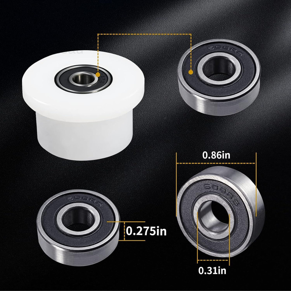 Qty.4 Machined Wheels/Rollers Compatible Total Gym Replacement, Fits Models 1000