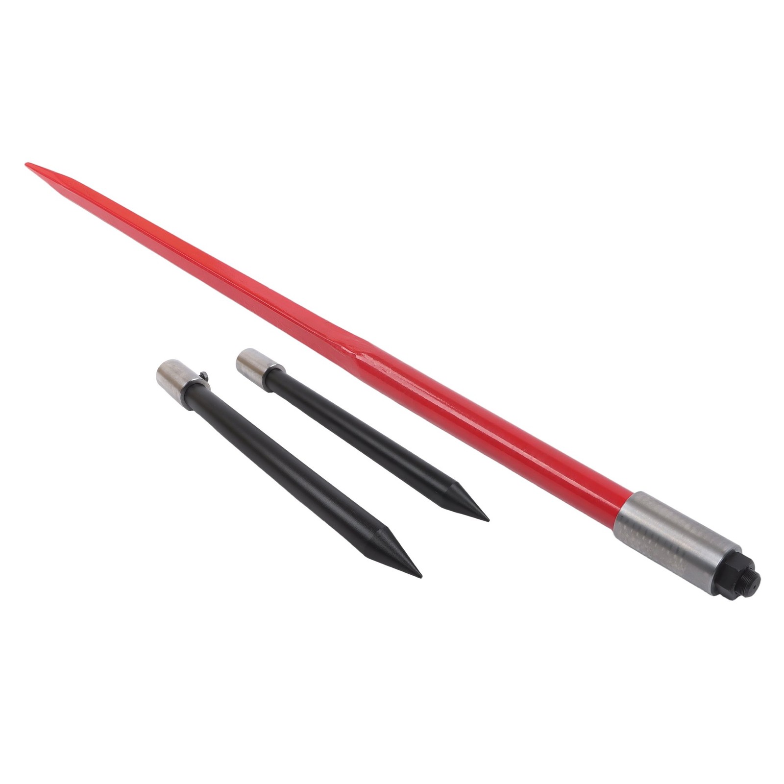 Hay Spear Attachment 49" With 2 Stabilizer Spears 3000 Lbs Capacity Bale Forks