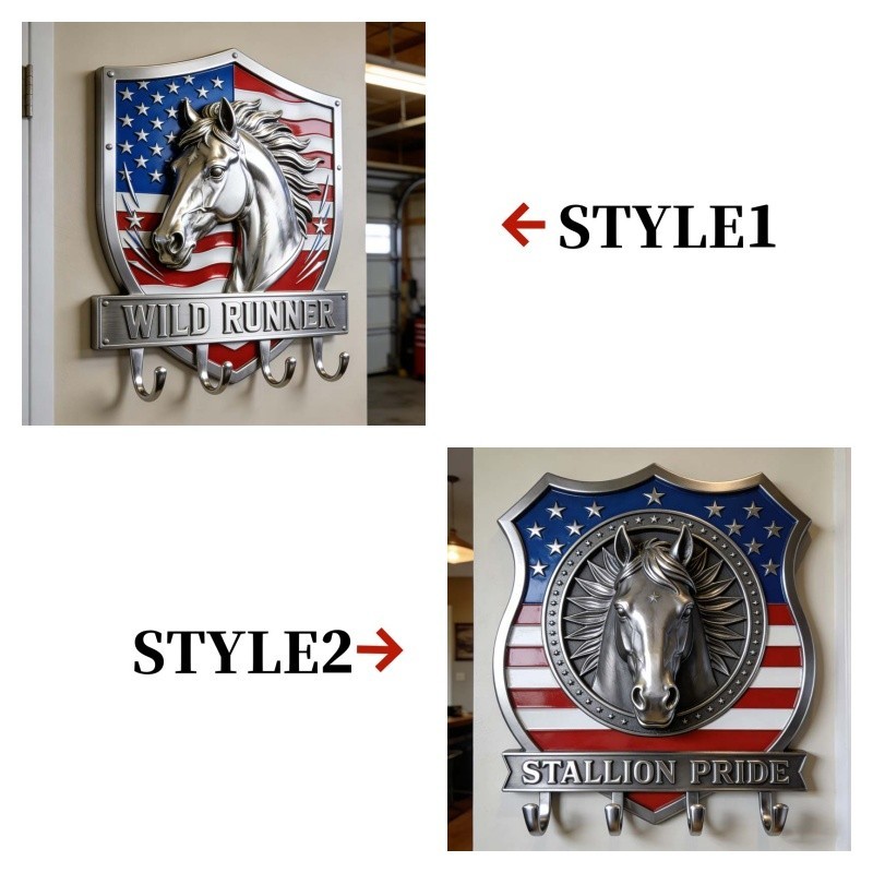 Personalized Horse Themed Shield Hook key holder