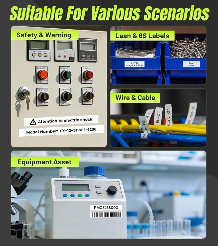 Versatile H1100 Label Maker - Lightweight with 4 Tapes & Multiple Label Sizes
