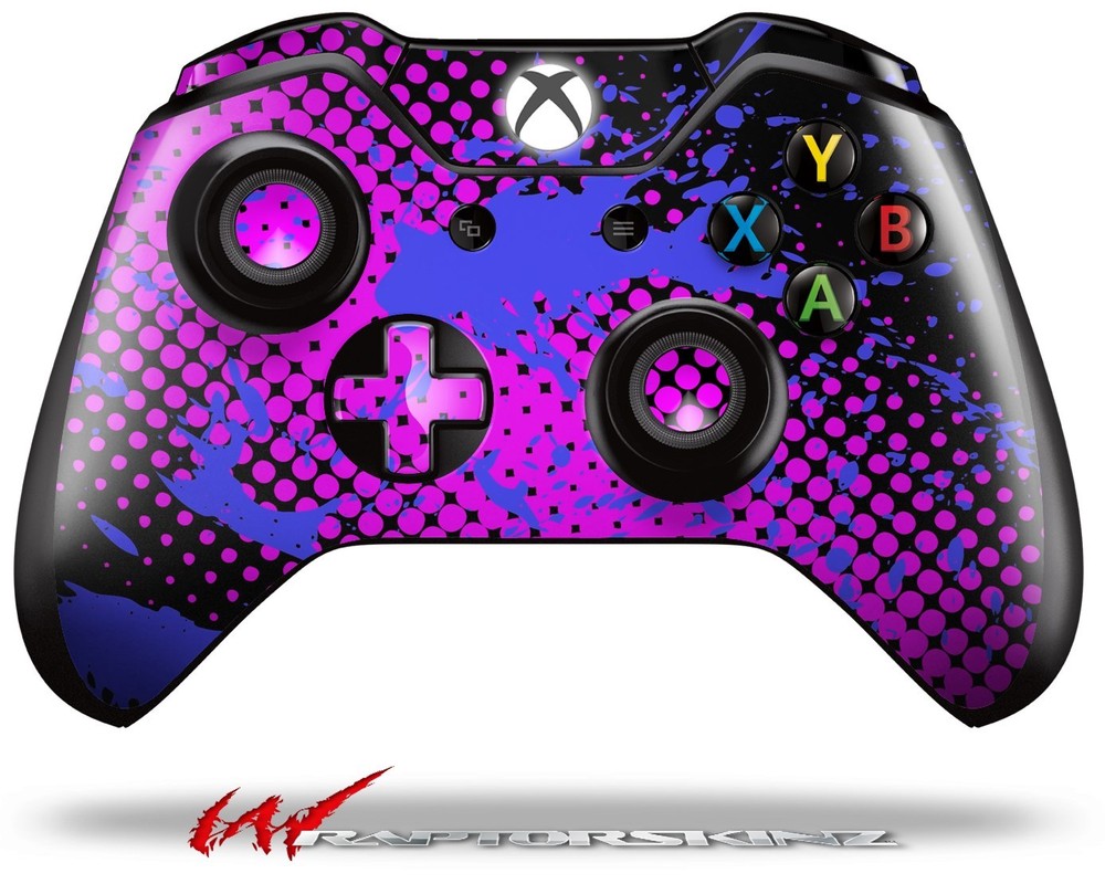 Halftone Splatter Blue Hot Pink Skin for XBOX One Controller