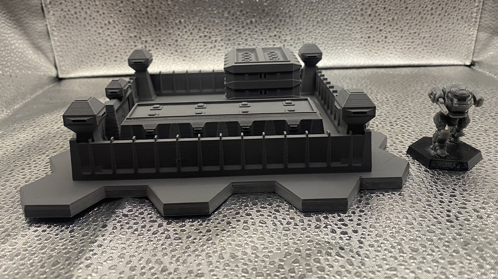 Security Compound w/ Hex Base, Tabletop War Game Terrain Battletech (6mm)