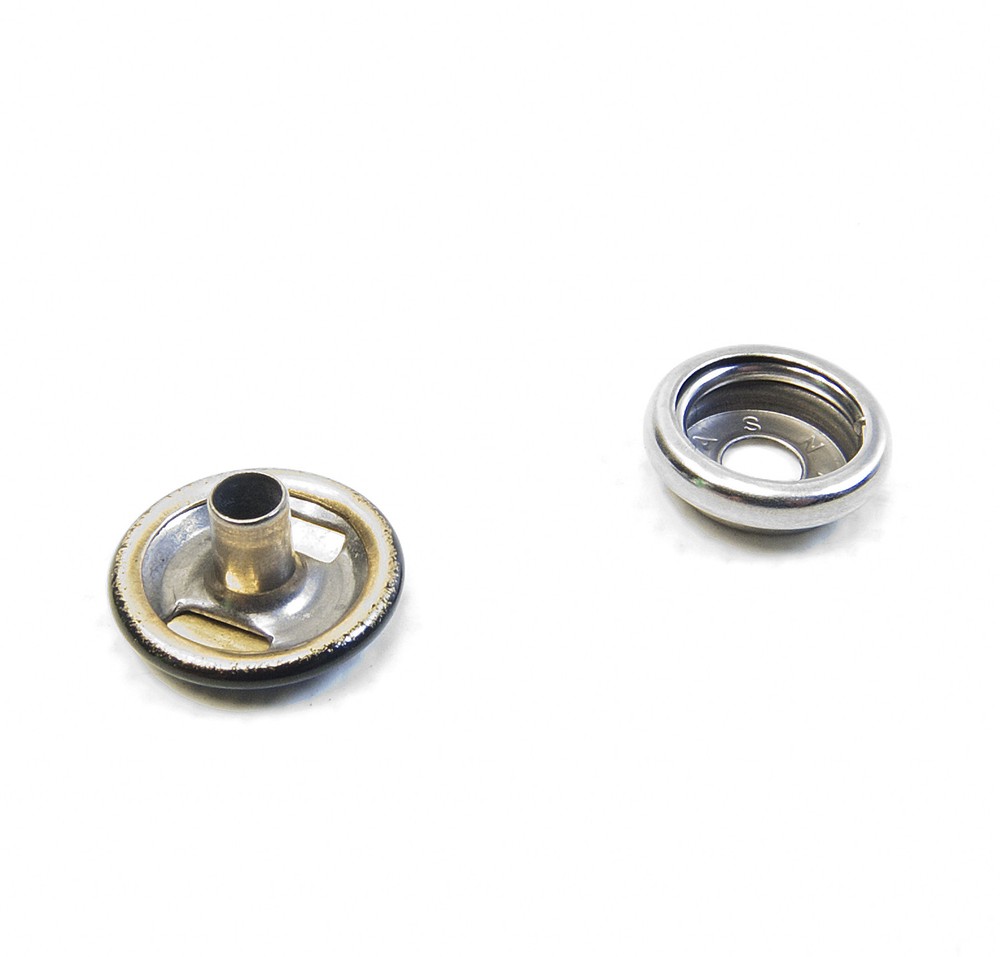Stainless Steel Snap Fasteners, Black Enamel Finish Cap & Socket Only, 10 Pc.