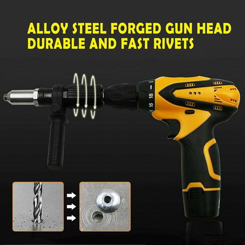 Professional Electric Rivet Nut Gun Adaptor Insert Cordless Power Drill Tool US