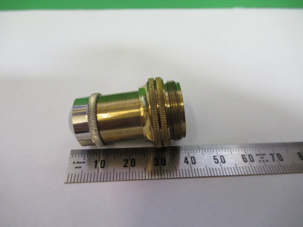 ANTIQUE BRASS ERNST LEITZ "3" OBJECTIVE MICROSCOPE PART AS PICTURED #R6-A-72