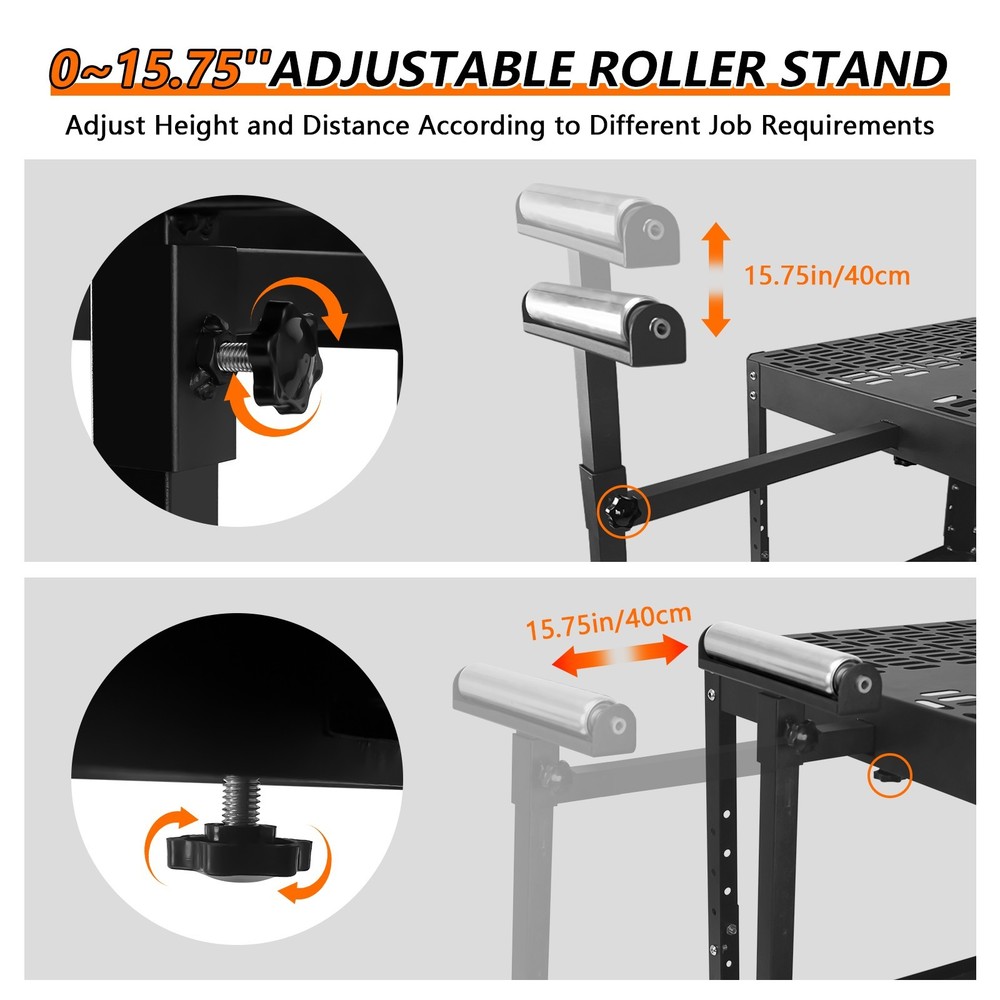 Planer Stand with Wheels,Height Adjustable Miter Saw Tool Stand With Rollers