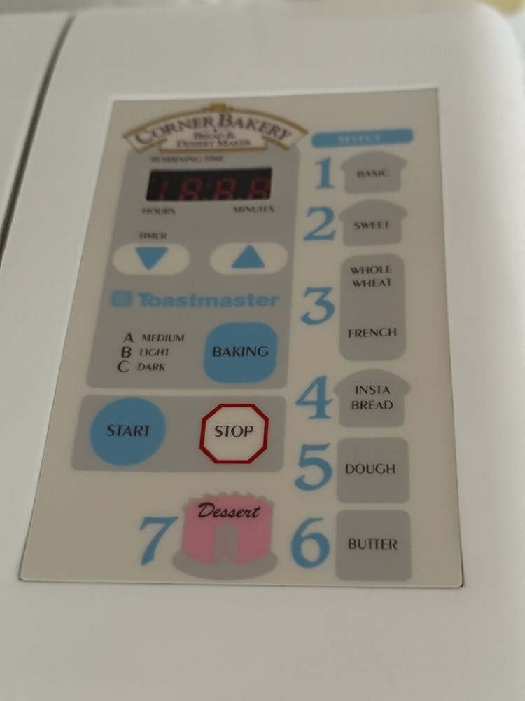 Toastmaster Corner Bakery Automatic Bread Maker Machine Model 1170S Butter Cover