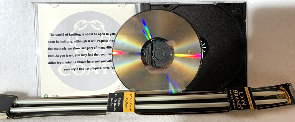 Knitting Made Easy (Interactive CD-Rom, 2002)-Lear to Knit -New Knitting Needles
