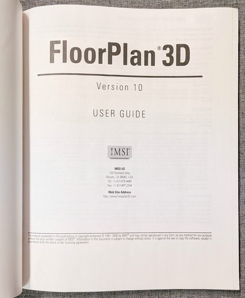 FLOOR PLAN 3D Version 10 PC CD-ROM & Manual IMSI 1997-2005