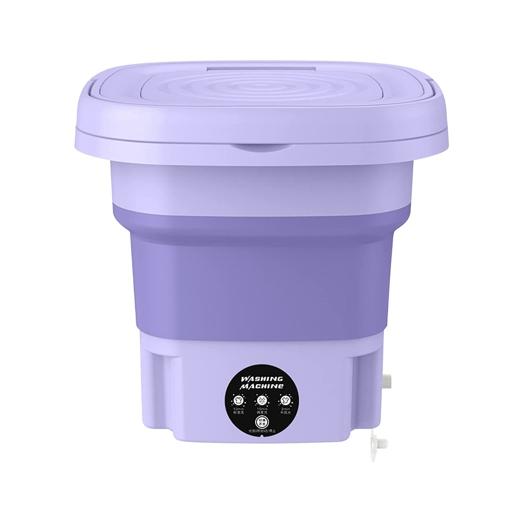 Portable Washing Machine Foldable Laundry w/ Detachable Drain Basket 3 Modes