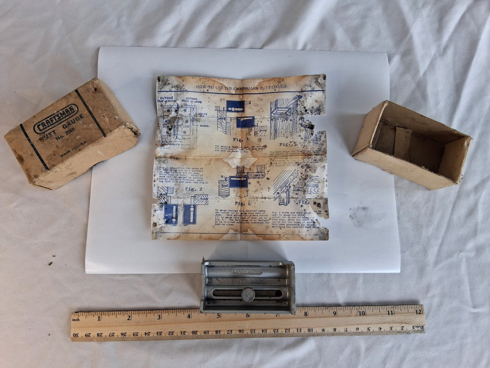 Vintage Craftsman No. 3940 Mortise Butt Gage Marking Scribe Tool - Made in USA