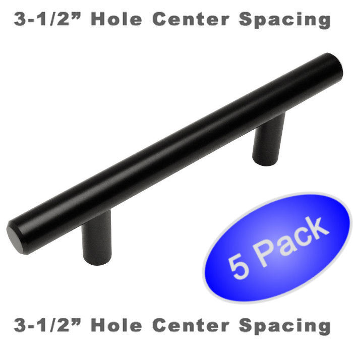 *5 Pack* Cosmas Euro Style Bar Pull Flat / Matte Black Pulls #305-3.5FB