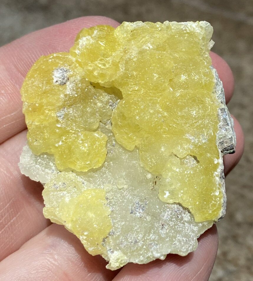 BRIGHT Yellow Brucite Crystal Specimen - Combat anxiety, 3rd Chakra work C6