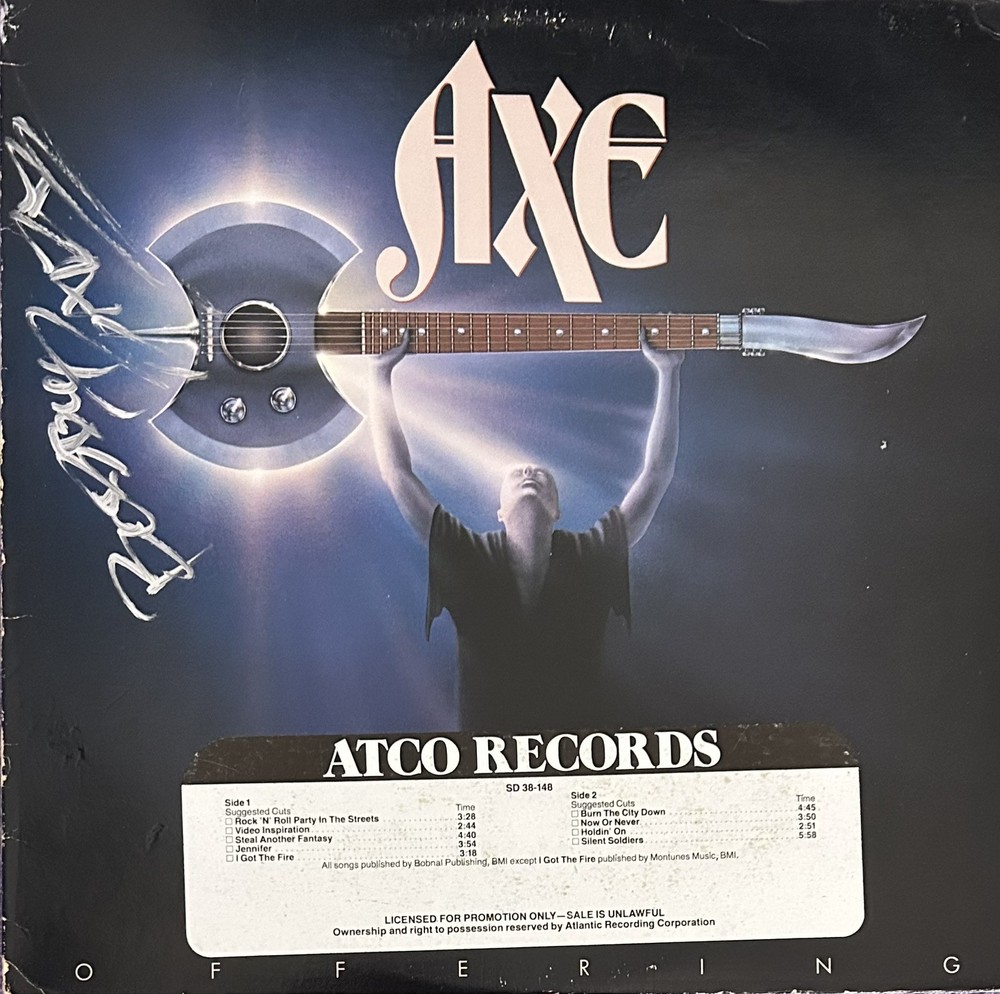 Axe "Offering" Vinyl - Promo - Autographed - Bobby Barth