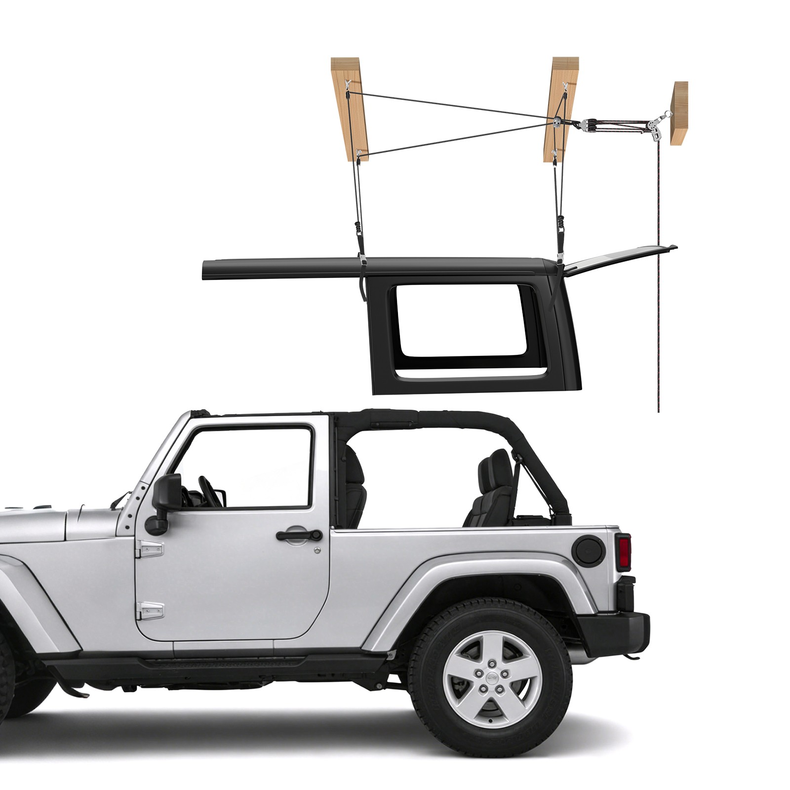 VEVOR Hard Top Remover Lift Hardtop Removal Roof Hoist Anti-Drop System for Jeep