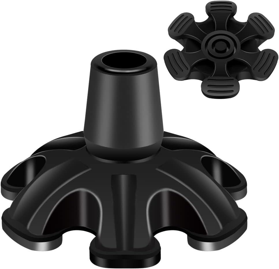 3/4 Inch 6 Support Self Standing Cane Tip Walking Canes Feet Base Replacement