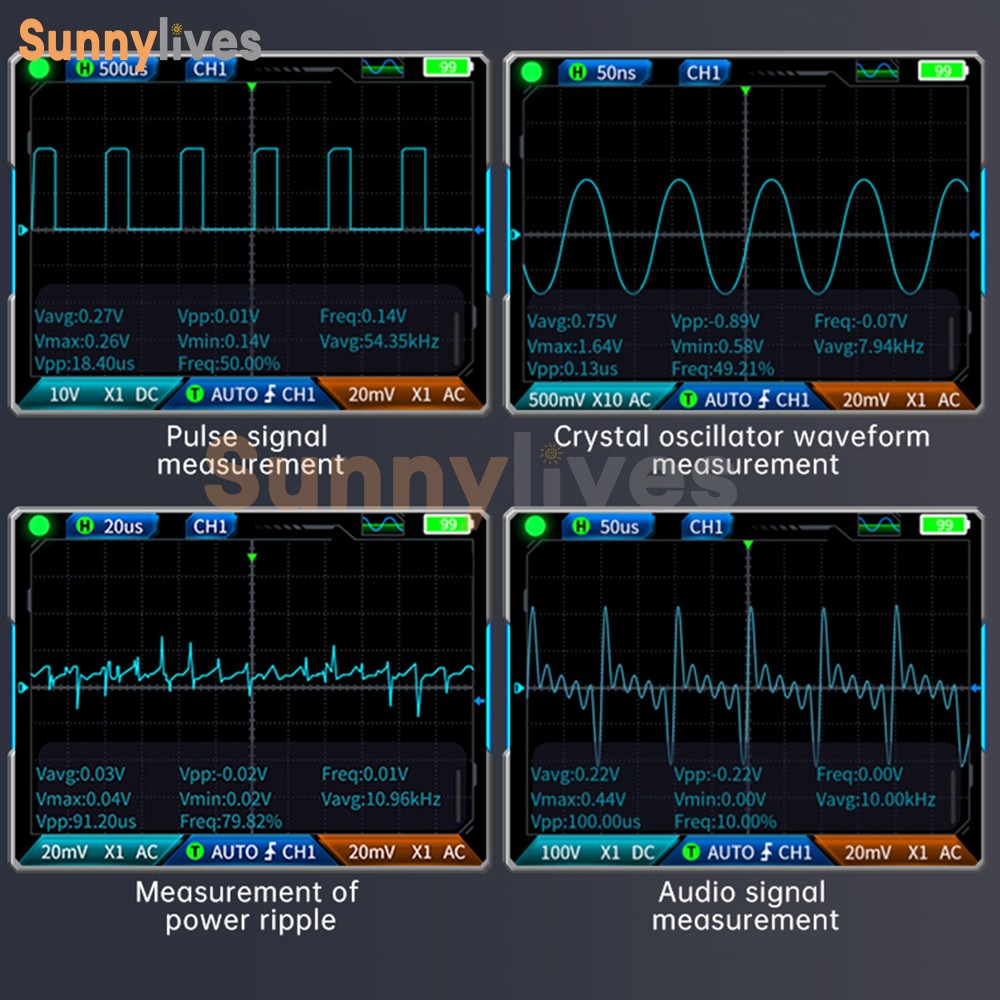 FNIRSI 2C23T+P6100 Digital LCD Oscilloscope Multimeter Function Signal Generator