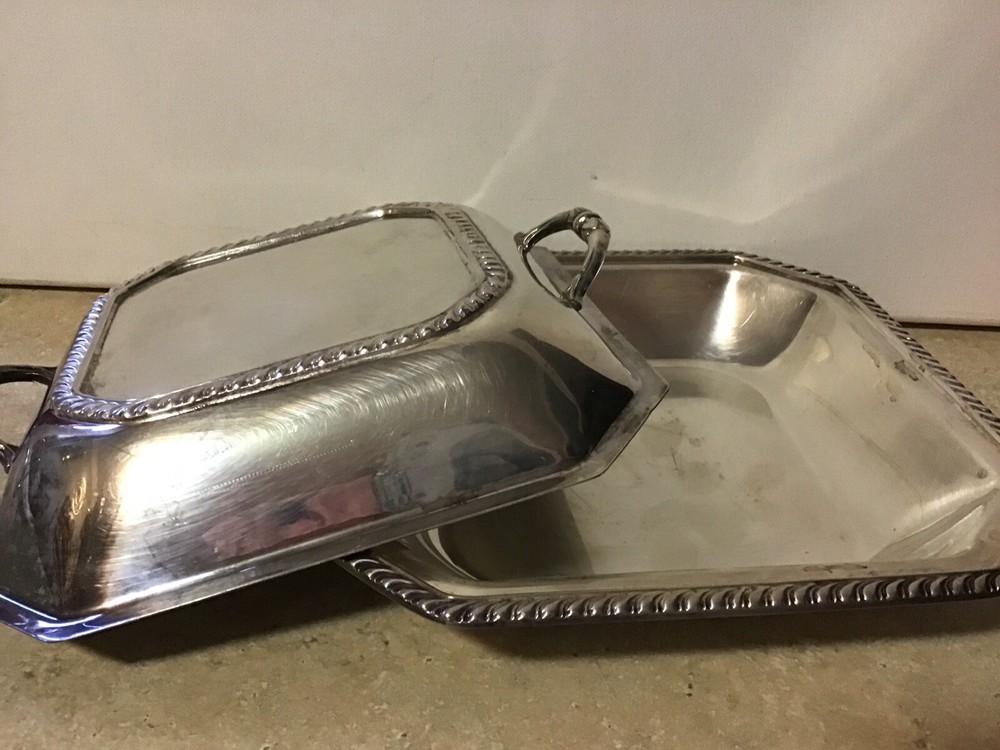 Vintage Sheffield Silver Co Silver Plate Covered Dish Server USA