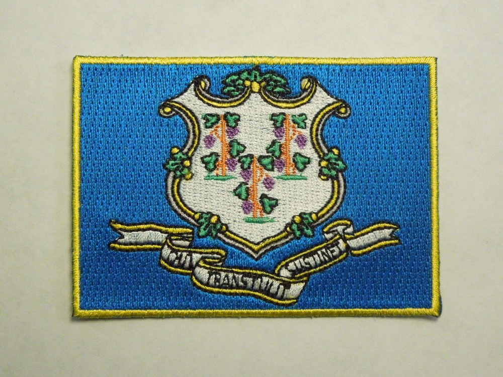 Connecticut State Flag Seal Embroidered Iron On Patch