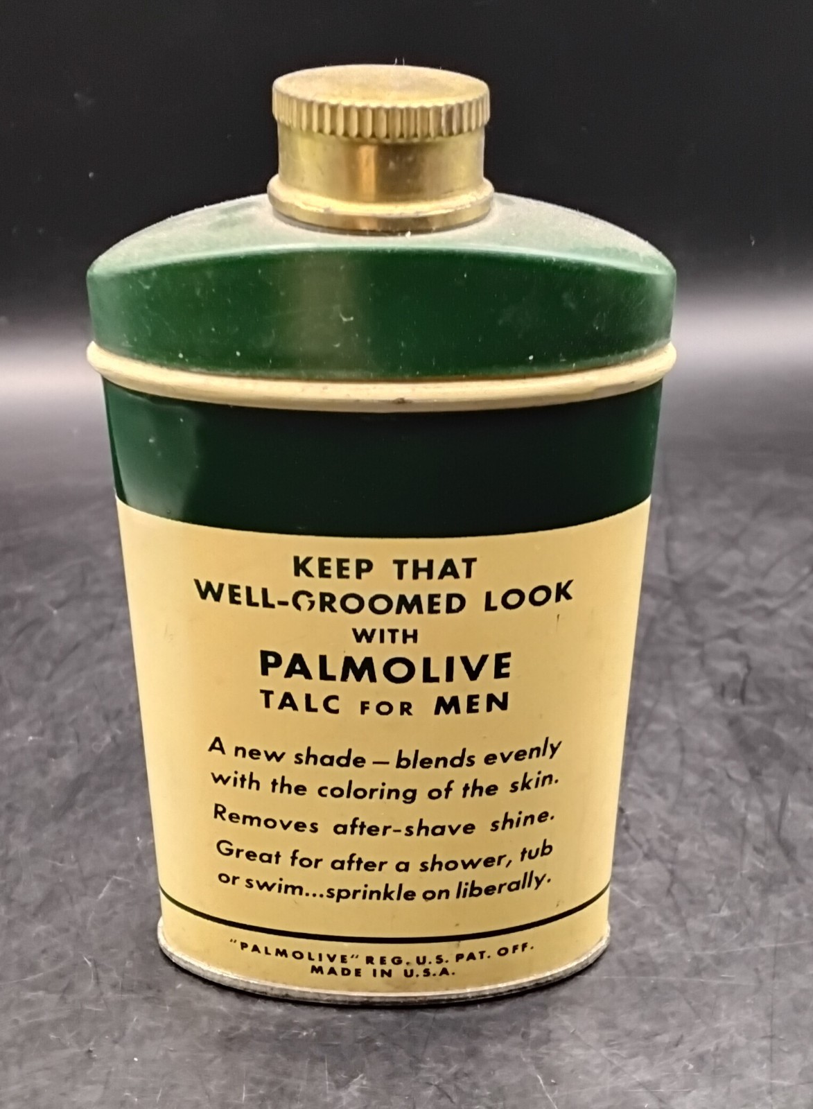 (BoxD) Vintage Palmolive Talc For men Tin Can