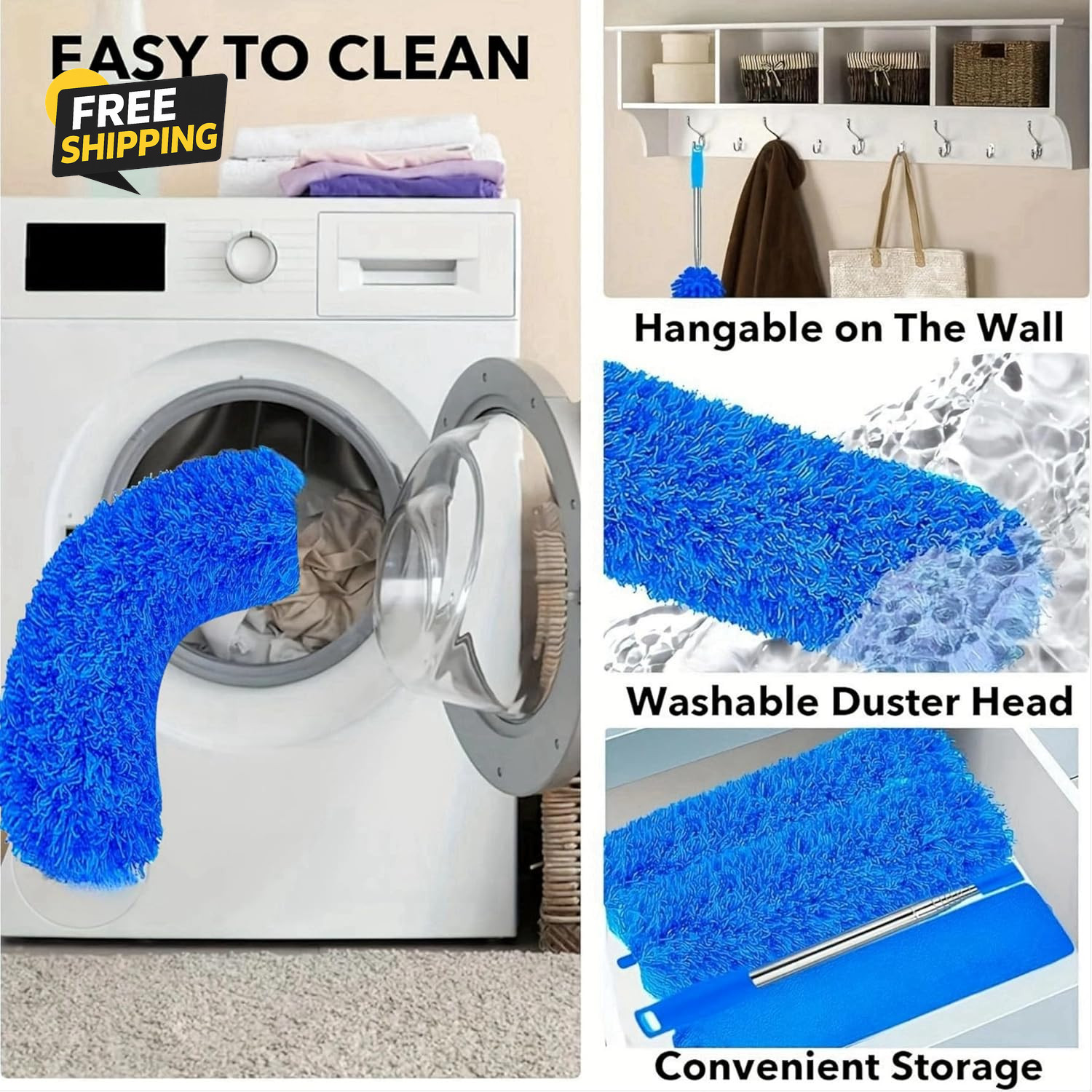 Cobweb Duster with Extension Pole,Spider Web Remover 2PCS Cob Web Duster 15-100