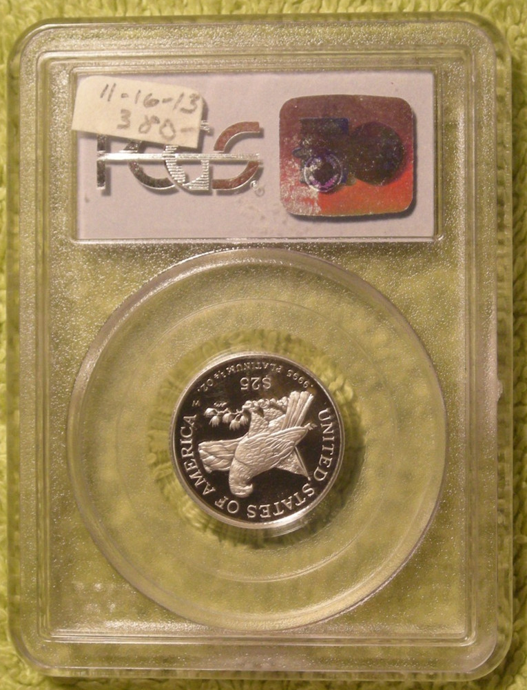 2003-W U.S. Proof Platinum Eagle 1/4 oz PCGS PR69DCAM $25