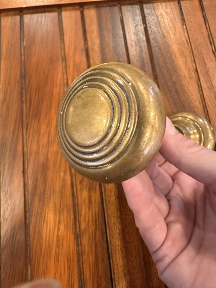 Antique / Vintage Door Knobs Cast Solid Brass Set Victorian Old Door Hardware